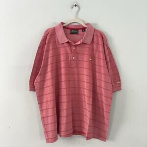 Masters Collection Golf Polo Red Stripe Logo Cotton Mens Shirt